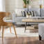 Table basse chic avec plateau de rangement gris élégant