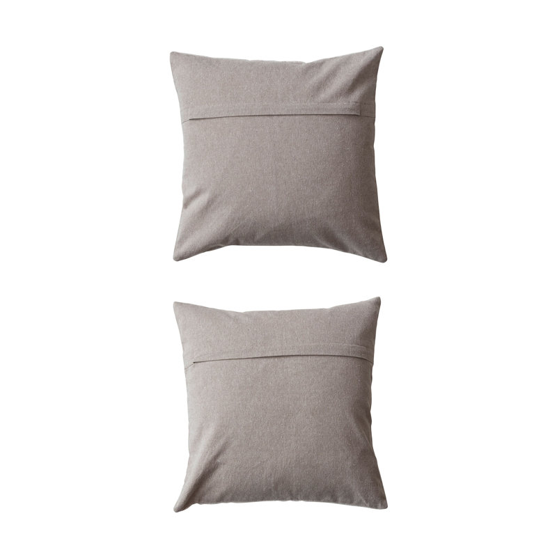 Cotton and Linen Square Christmas Tree Embroidered Pillow Set