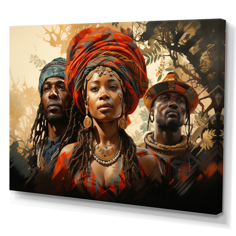 Couple africain résilient II - impression, H 24 po x l 32 po x P 1 po, Toile tendue
