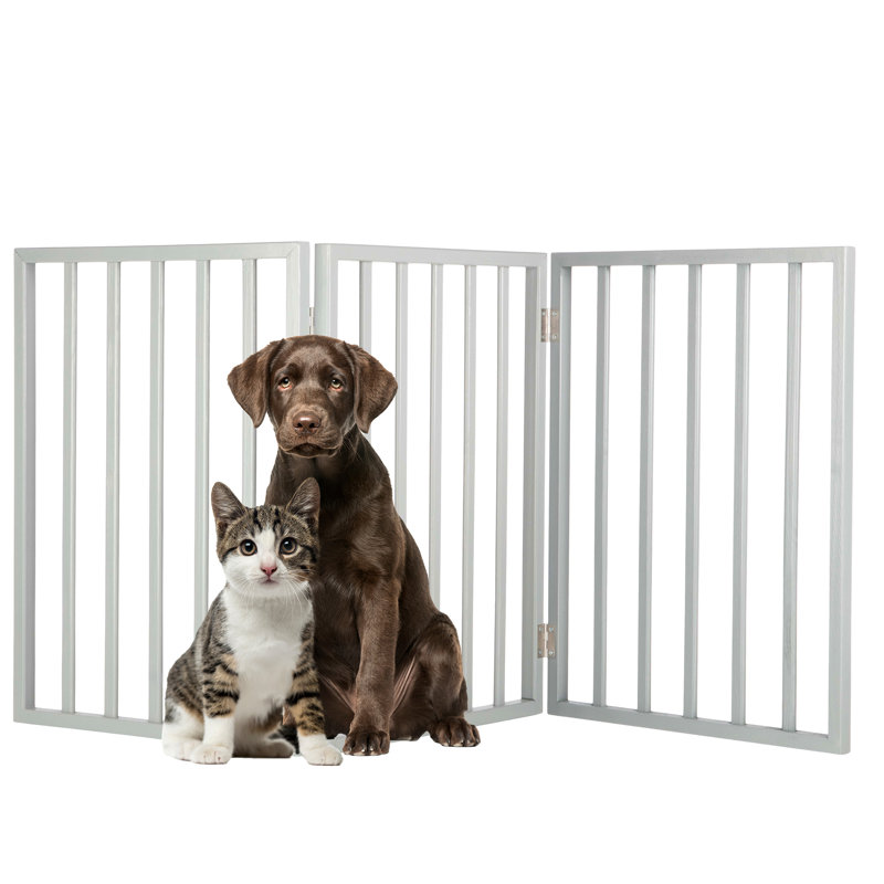 PETMAKER Freestanding Indoor Pet Gate – 3-Panel 54x24-Inch Foldable Dog & Cat Gate for Doorways, Hallways & Stairs, No Drilling Required, Lightweight Barrier Fence for Small to Medium Pets