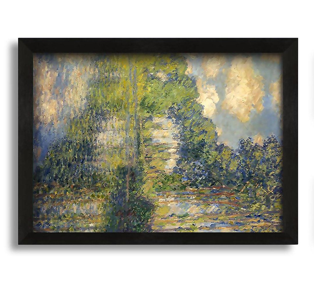 Gerahmtes Leinwandbild Poplars On The Epte von Monet