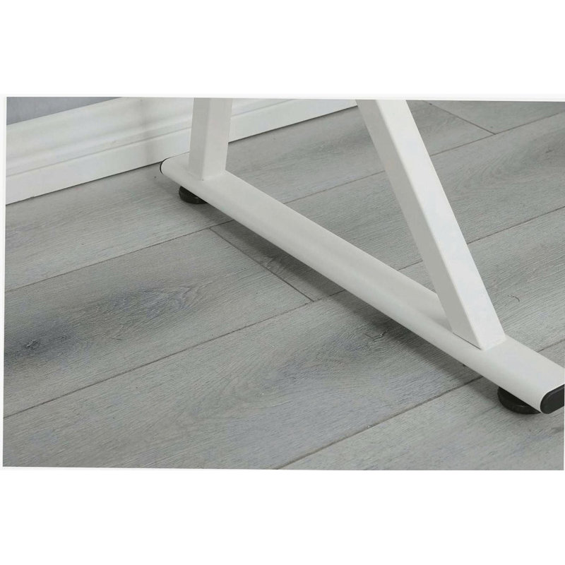 adjustable tempered glass drafting printing table with chair, White