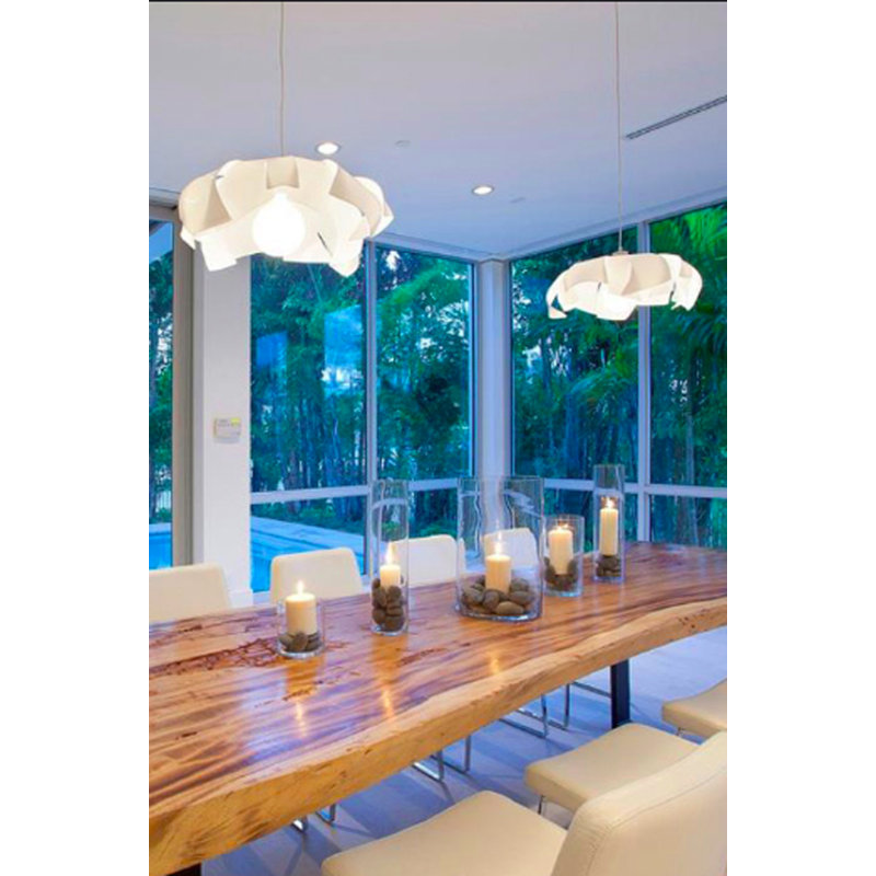 Ninfea 1 - Light Pendant, Plexi, White, 7" H x 15" W x 15" D