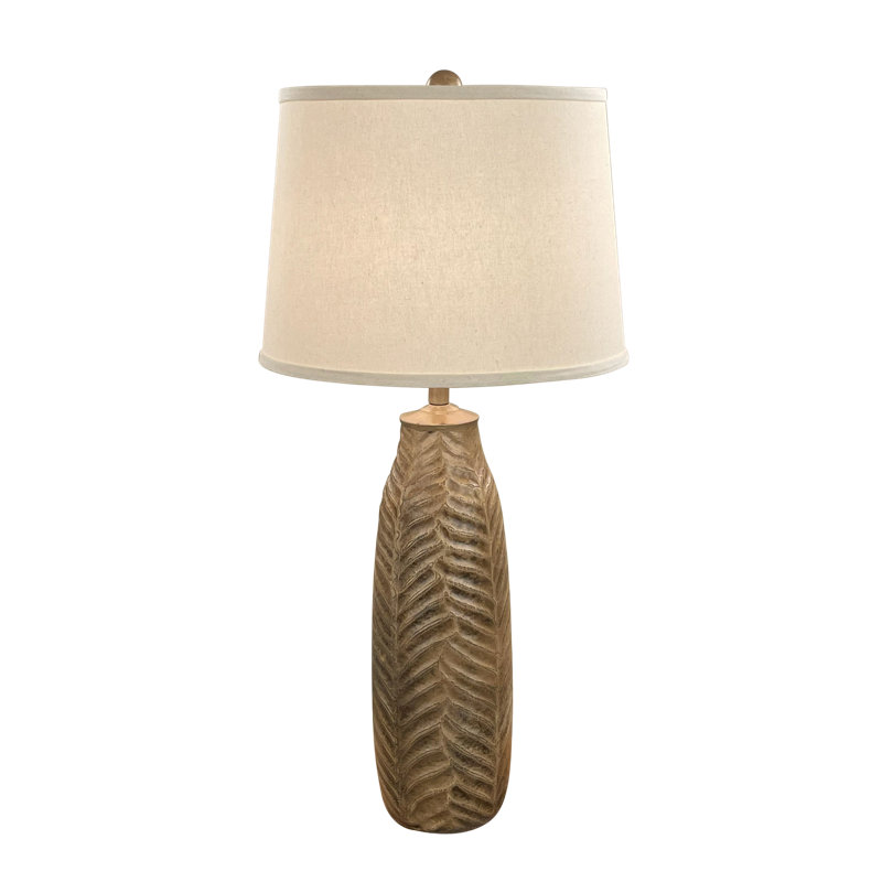 Lampe de table Dhyani Fibercast, Brun, H 31,5 po x l 15 po x P 15 po