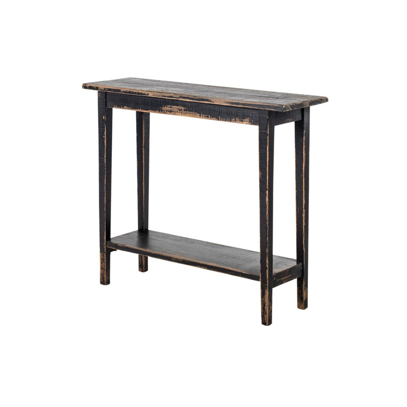 Console Duro avec tablette ouverte, bois récupéré, Noir antique