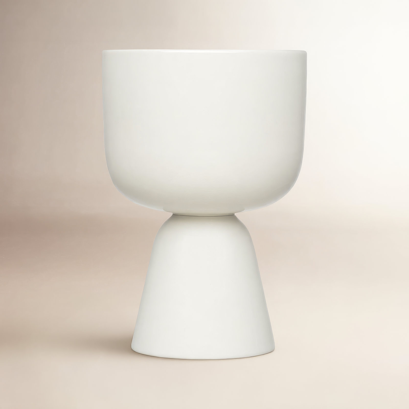 Juba Ceramic Urn Planter, White, 10" H x 6" W x 6" D