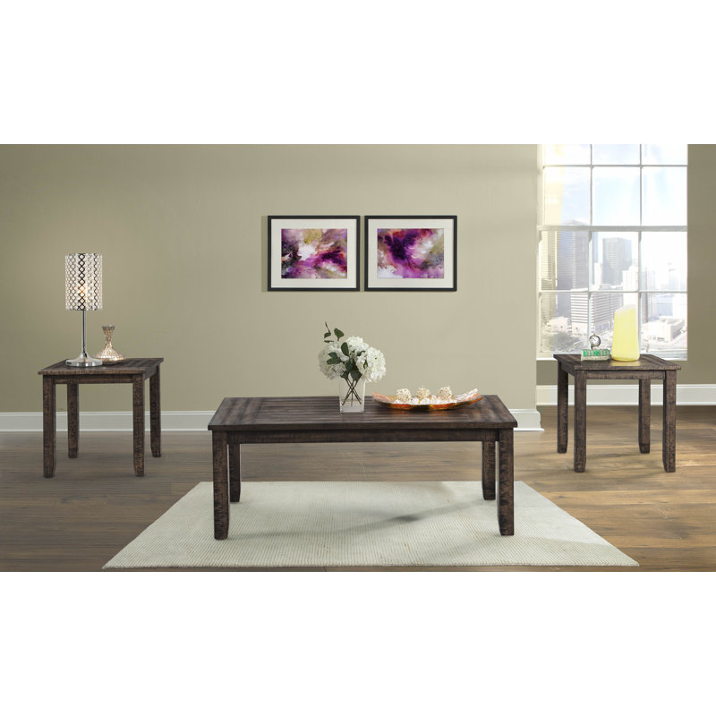 Ecrin Dark Wood 3-Piece Living Room Table Set