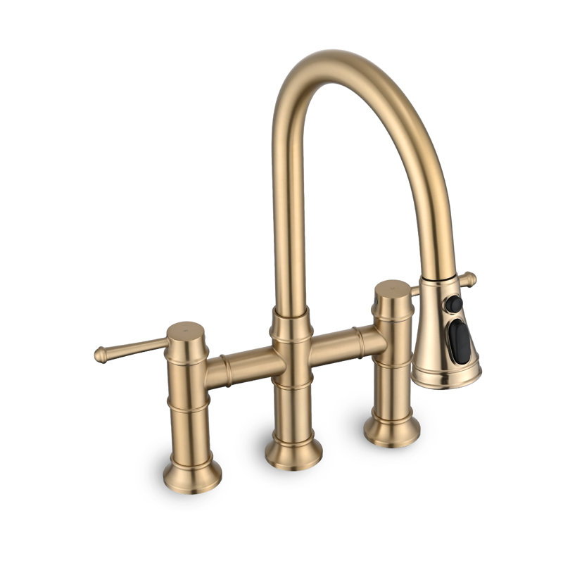 PROOX Pull Out Kitchen Faucet, Brushed Gold
