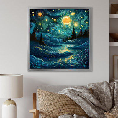 «Starry Night Ocean Storm I» - art mural Classics