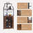 Rustic 5-Tier Bar Cabinet with Lockable Door, Glass Rack & Adjustable Shelves for Dining Room-1592440708