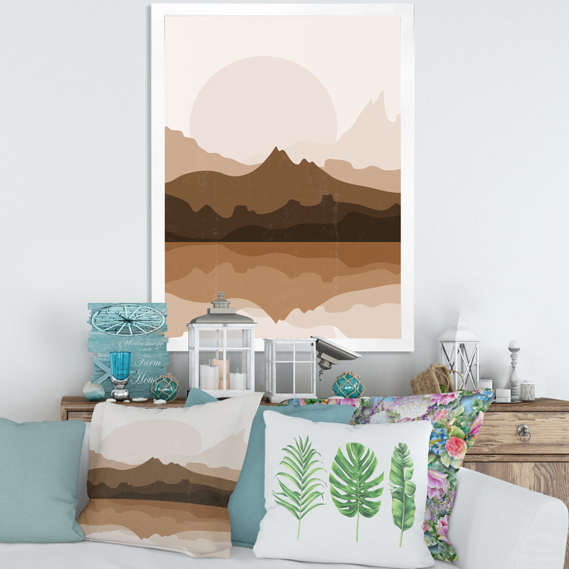 «Minimalist Terracotta Landscape», impression sur toile, H 32 po x l 24 po x 1,5 po, Toile blanche encadrée