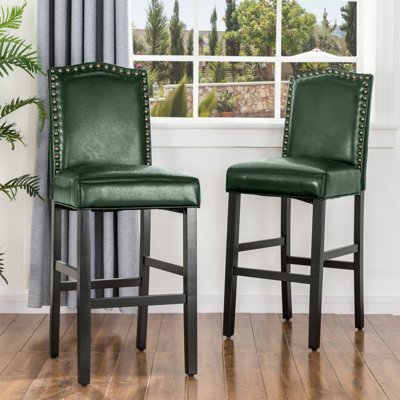 Aichele 28.75'' Bar Stool, Hunter Green