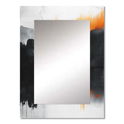 Orange And Black Dreamy River Landscape Meadow - Landscapes Large Wall Mirror, Orange Unique Mirror, Printed Metal Art
