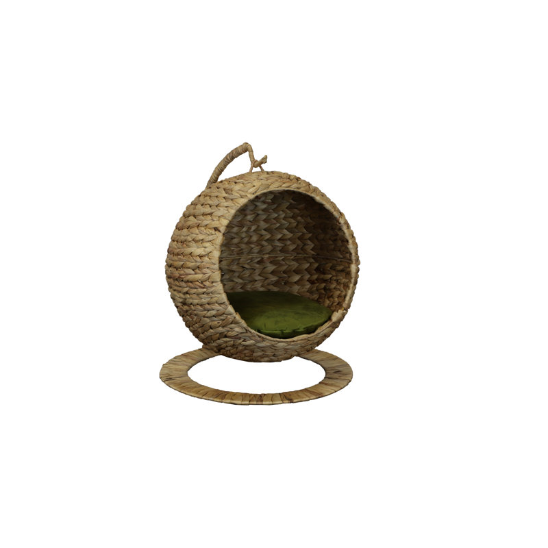 Drum Velvet Elevated Pet Bed, Olive