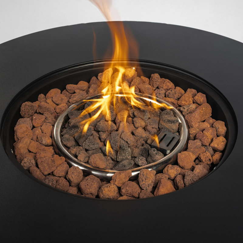 30" Propane Gas Fire Pit Table, 50000 BTU Round Steel Fire Pit For Outside Patio Deck Garden Courtyard