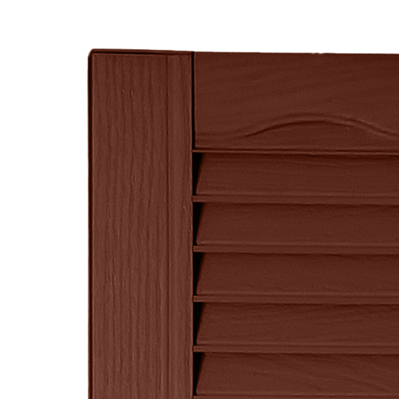 Volet à persiennes sur mesure avec dessus cathédrale, 43", Rouge brique, 9"