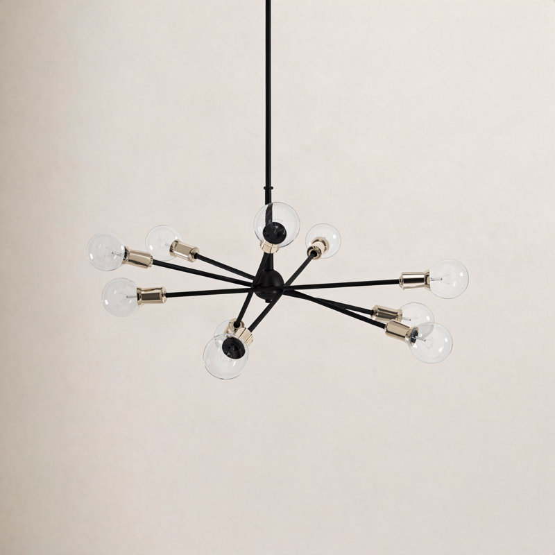 Kyla 10 - Light Dimmable Sputnik Spider Chandelier, Black