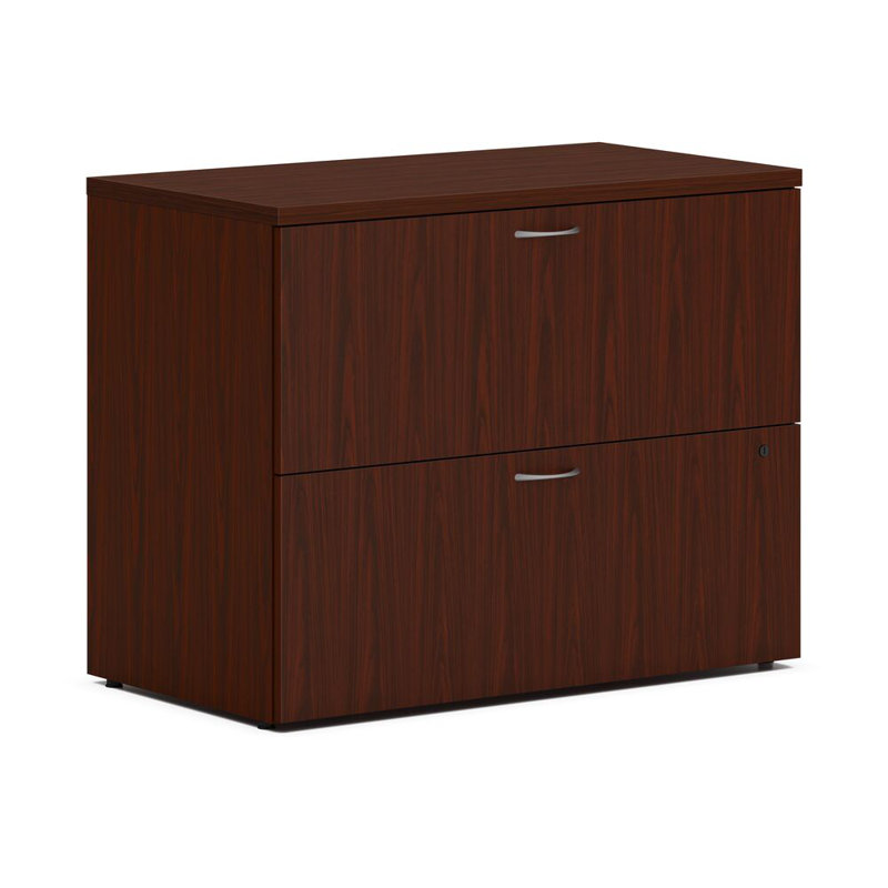 Traditional Mahogany 36" 2-Drawer Lockable Lateral Filing Cabinet
