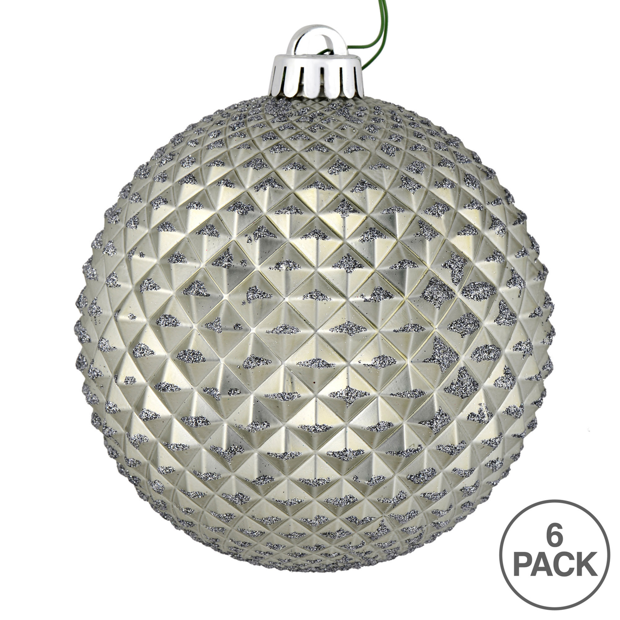 Durian Glitter Ball Ornament, Pewter