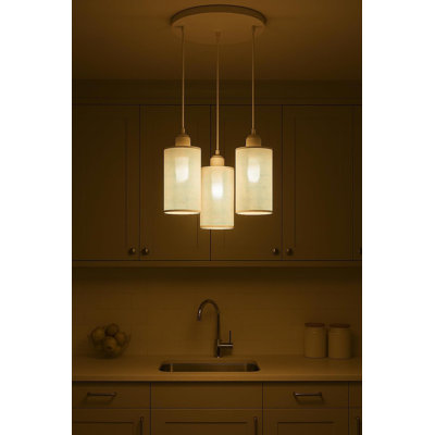 Anthonie 3 - Light Brushed Silver Pendant
