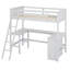Lit mezzanine avec tablettes et bureau-423759732