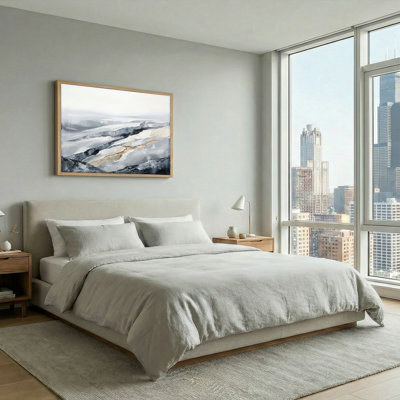 Ensemble de 1 tableau abstrait sur toile représentant un paysage