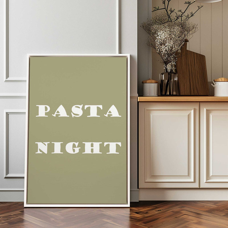 Pasta Night Canvas Print in a Frame, American Maple, 48.75" H x 32.75" W