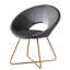 Chaise d'appoint en velours gris avec base robuste de ton or - Améliorez votre style intérieur-228623712