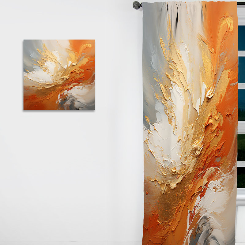 Rideau occultant à motif abstrait Golden Golden Surge, L 52 po x L 120 po