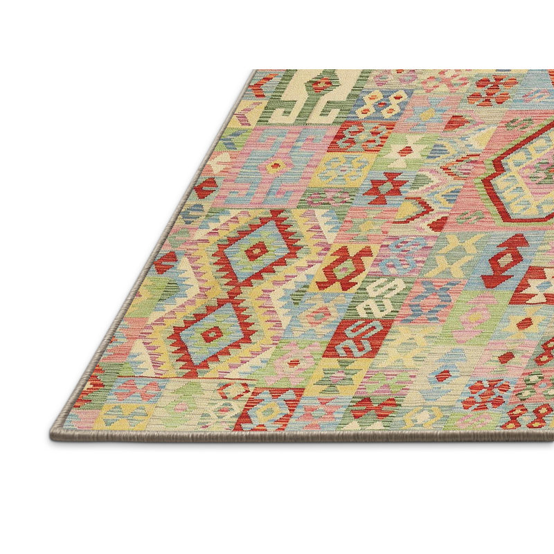 Tapis beige / brun / bleu Southwestern, Rectangle 2 pi x 4 pi