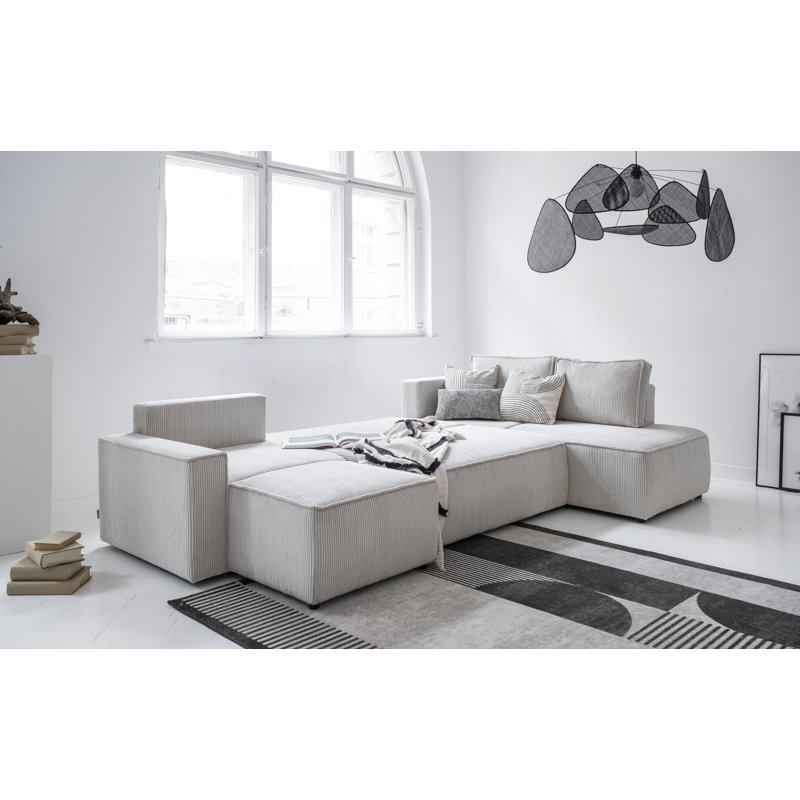 Sofa Bed, Right Hand Facing, Beige