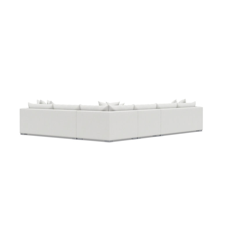 Bernhardt Helena 4-Piece Fabric Sectional, 32.5" H x 157" W x 120.5" D, White Polyester