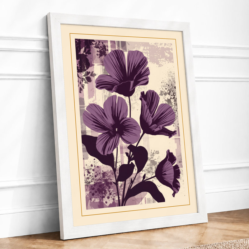 Morning Glory Study Botanical - Framed Print, A1 - 84.1 x 59.4 cm, White