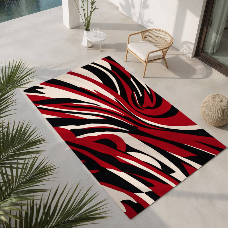 Crimson Path Indoor And Outdoor Area Rug, Rectangle 1'6" x 2'6"