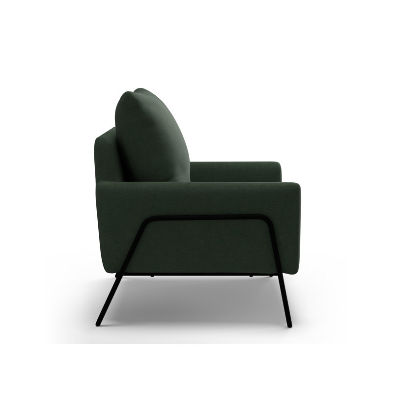 Chaise d'appoint avec pieds en métal noir, Pin