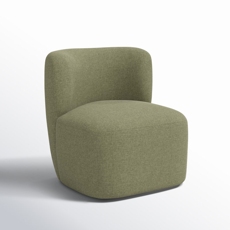 Fauteuil d'appoint pivotant rembourré Mariza, Lin laurier texturé Zuma