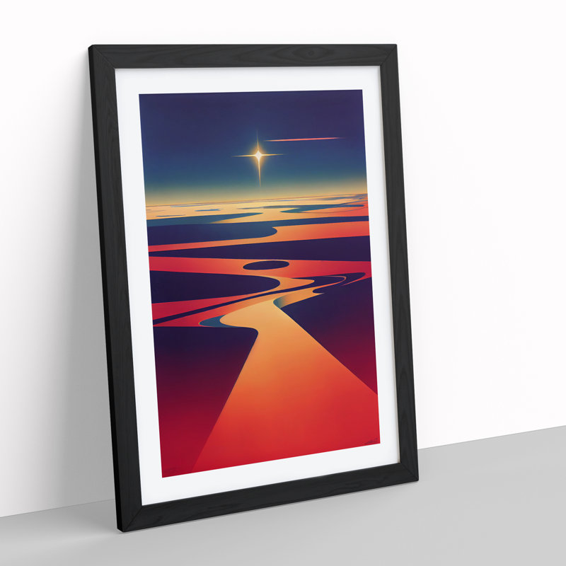 Ingenious Sunset View - Single Picture Frame Print, Black Framed, 34cm H x 25cm W x 2cm D