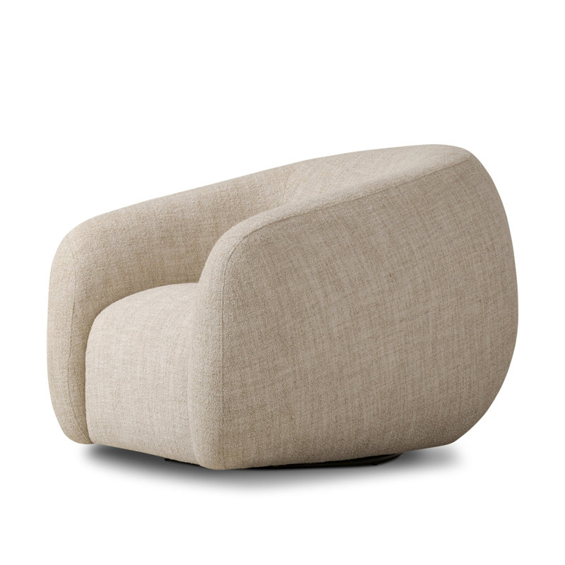 Channing Swivel Barrel Chair, Yuma Cream Polyester Blend