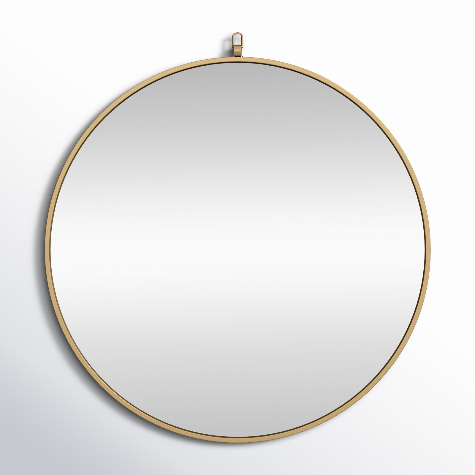 Cassie Metal/Manufactured Wood Round Wall Mirror, Brass, 48" x 48" 