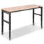 Établi à hauteur réglable, 61 po x 20 po, avec des hauteurs de 27,1 à 36 po, capacité de 2 000 lb, prises de courant, plateau en bois franc et cadre en métal pour les ateliers, les bureaux et la maison