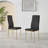 Morgan Hatched Faux Leather Sleek Metal Leg Luxury Dining Chairs-980232195-980232201