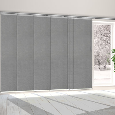 Rail extensible à panneau simple 7 panneaux tissés gris l 110 po x H 93 po x l 23,5 po
