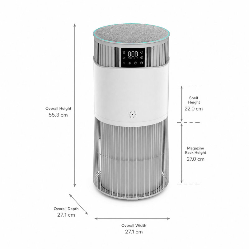 HEPA Air Purifier 360° Air Intake White 55.3 cm