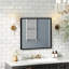 Miroir de salle de bain mural en aluminium noir, 32 pouces, solide et fiable, finition élégante, dimensions de réflexion cristalline, humidité, surface de miroir haute définition élégante