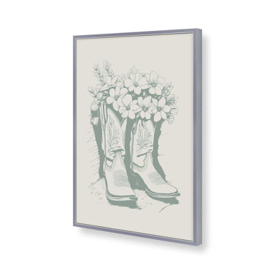 Bottes de cowboy vertes en fleurs