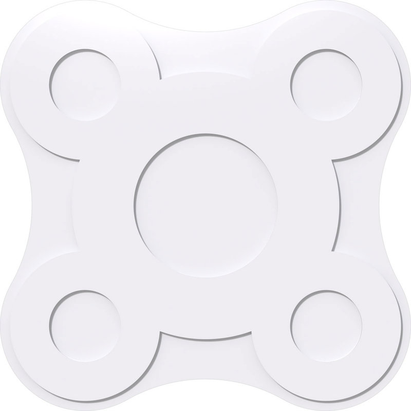 Médaillon de plafond contemporain en PVC de qualité architecturale Luna, H 12 po x l 12 po x P 1 po