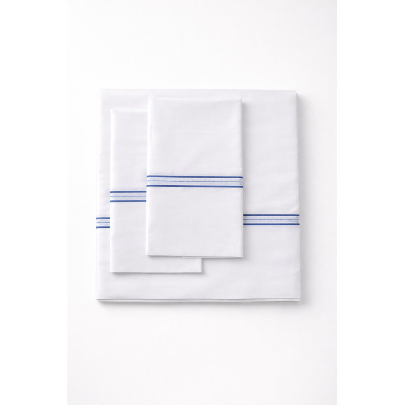 Victoria Sheet Set Twin Grey, Twin Sheet Set with 1 Pillowcase, White/Gray