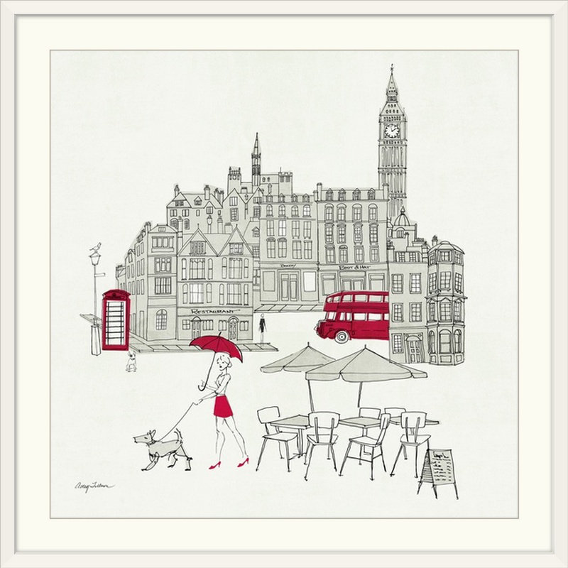 « world cafe i-london red », impression sur papier tillmon avery, H 30 po x l 30 po x P 1,5 po, Toile