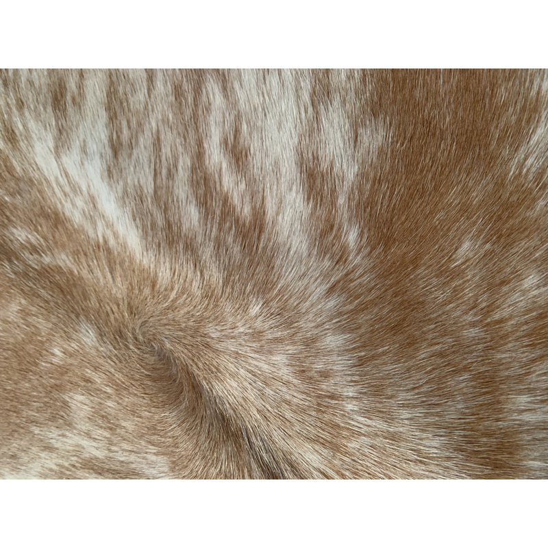 Bosada Handmade Beige Brindle Cowhide Area Rug, Novelty 6' x 7'