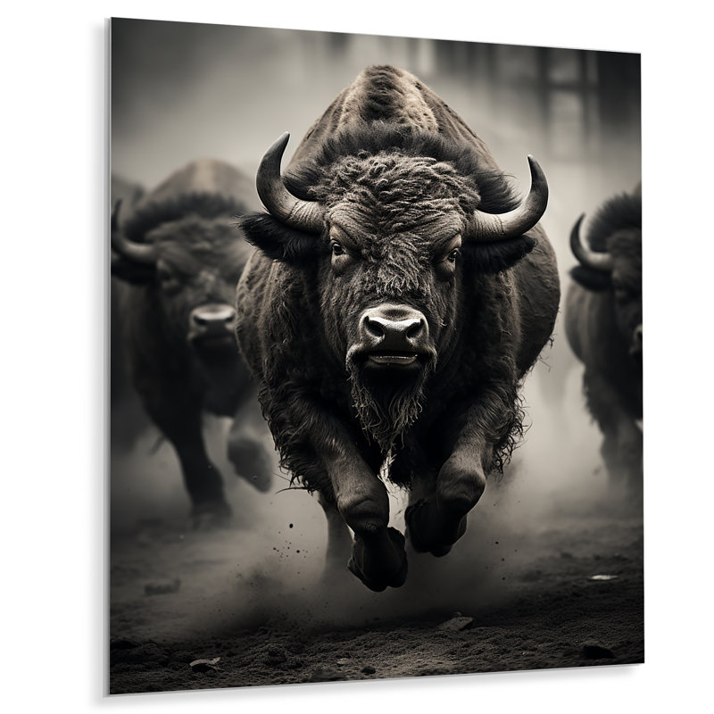 Décoration murale en métal Bison Harmony In Motion - Animaux Bison, H 20 po x l 12 po x P 1 po